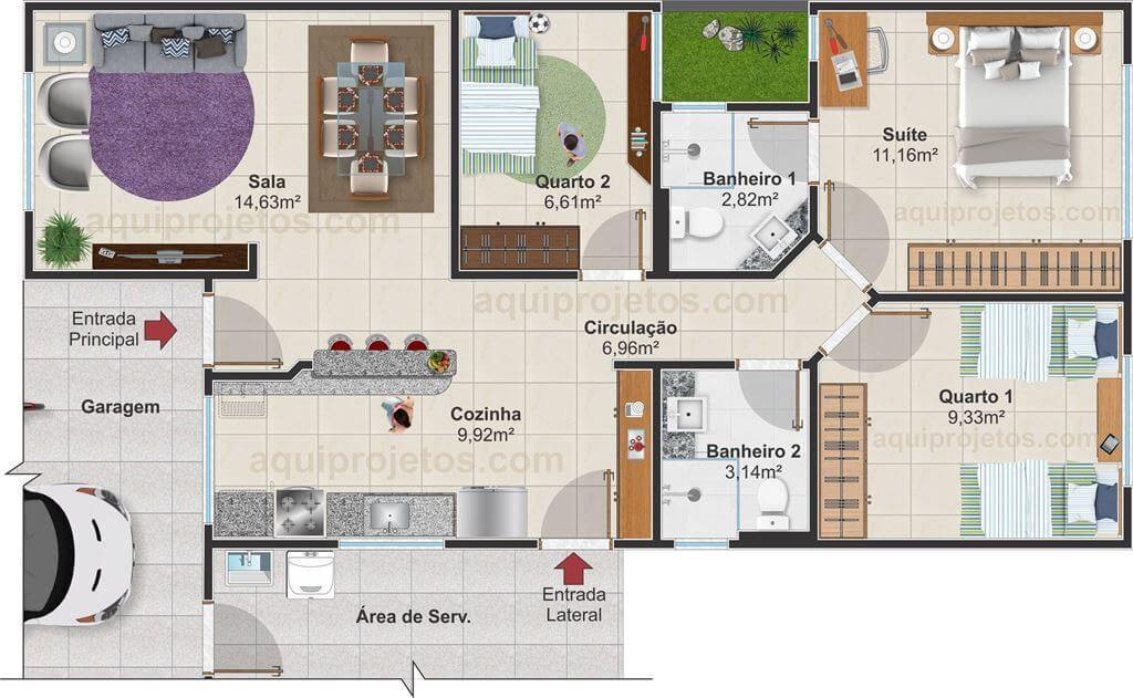 Plantas de casas - Aquiprojetos